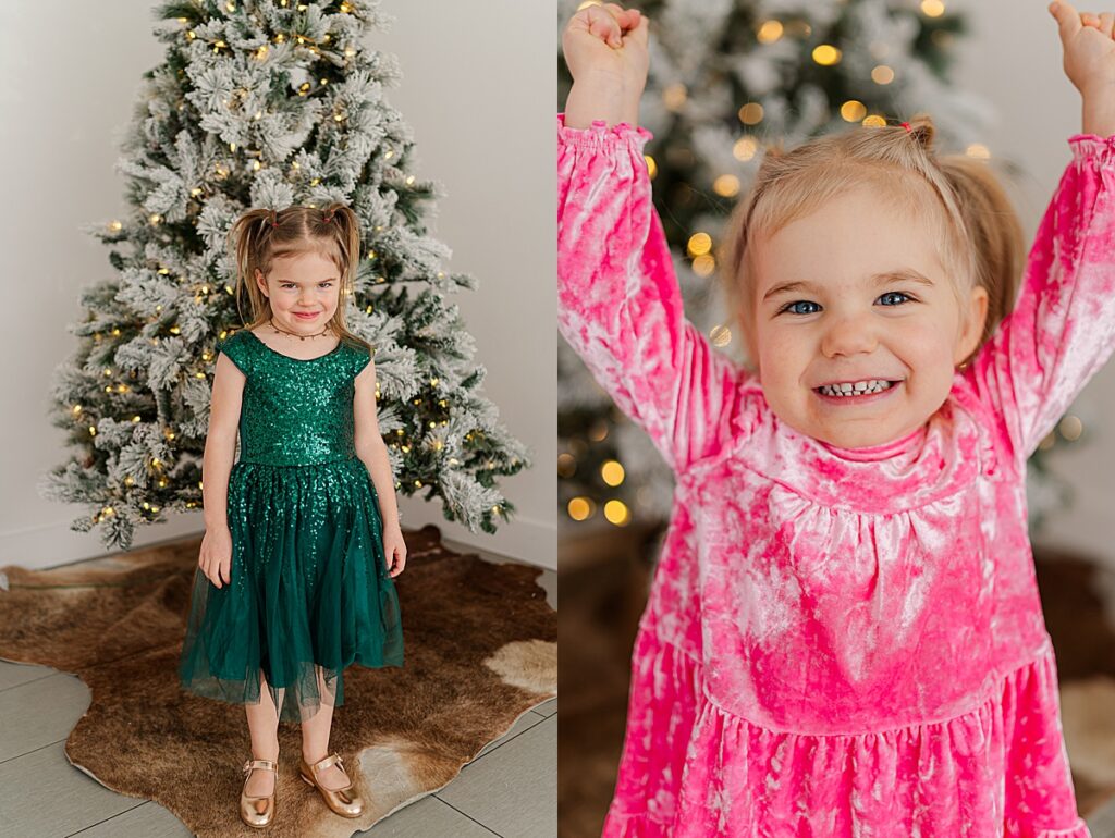 girl and christmas tree indoor christmas minis